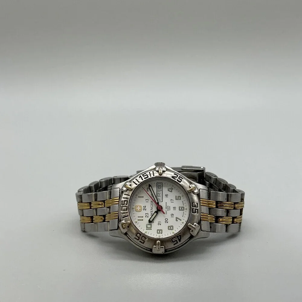 Wenger SMT Design Womens Watch 29mm Day Date Two Tone Swiss New Battery 6.25